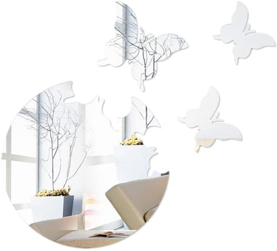 Store_7 - Vlinderspiegelstickers - 3D-muurstickers - Afneembaar - Rond - Wanddecoratie - Voor woonkamer en slaapkamer - 40 x 40 cm