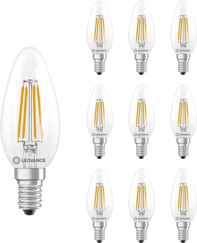 Ledvance LED Filament Kaarslamp E14 - 5.9W 806lm 2700K 230V - Ø35mm - 10 stuks - Geschikt voor kroonluchters, wandlampen, sfeerverlichting - 10 stuks