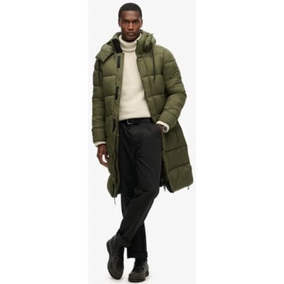 Superdry Lange Pufferjas van Ripstopmateriaal Groen Grootte: L