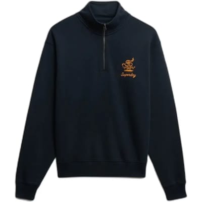 Superdry - Country Club Crest Halve Rits Sweater - Dames - Truien