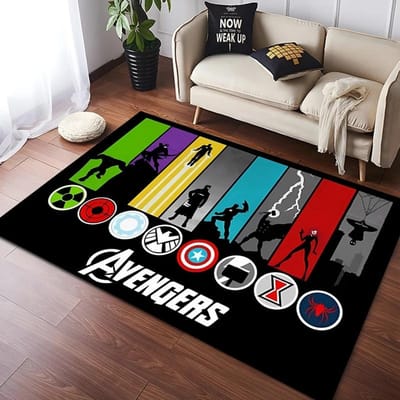 Disney Avengers Marvel Logo Superheld Vloerkleden Woonkamer Slaapkamer Eetkamer Keuken Kantoor Badkamer Antislip Groot Decor Tapijt 120*160cm