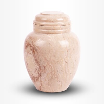 Natuursteen Urn Groot 3,7 liter Beige Creme - Urn voor Menselijke As - Crematie Urn voor As Volwassenen
