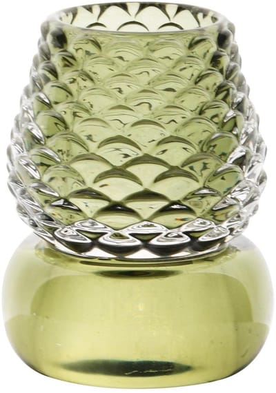 Dekoratief | Theelichthouder lampje, groen, glas, 8x8x10cm | A255807