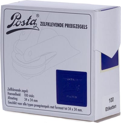 Zegeletiketten | blauw | 34x34mm