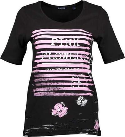 Blue Seven dames shirt zwart+print - maat 40