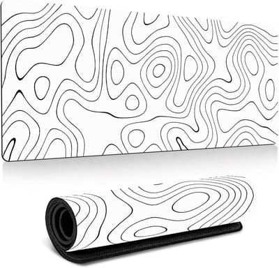 Muismat Gaming, FPS Muismats Wit Bureaumat XXL 800 X 300 X 3 mm Grote Antislip Bureauonderlegger Minimalistische Toetsenbordmat voor Desktop PC MacBook Laptop