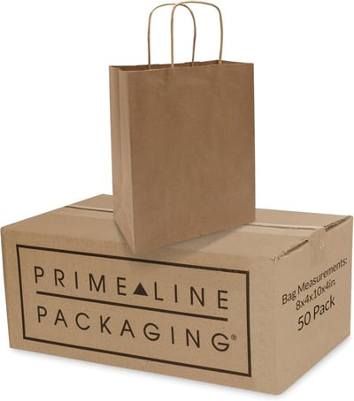 Papieren Draagtassen - Bruine Cadeauzakjes - Winkelverpakking - Met Versterkte Handvatten - 50 Stuks - Bruin