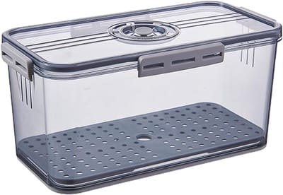 Broodbak - Broodtrommel - Brood Vers Houden - Luchtklep - 34.5 cm - Grijs