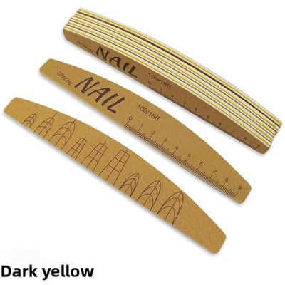 Bandes de lime à ongles lavables résistantes à l'usure, manucure polie avec échelle, bandes polisseuses à ongles, outils de manucure 1pc jaune