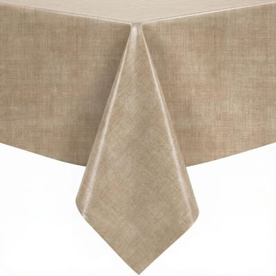 Protecttable - Tafelzeil Linnenlook Beige 140x50cm - Tafelkleed Afwasbaar - Kunststof