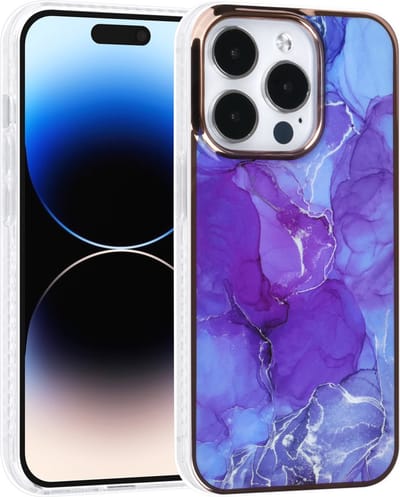 UNIQ Accessory Paars Printen Telefoonhoesje voor Apple iPhone 14 Pro - TPU/PC Bescherming & Back Cover.