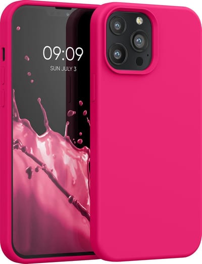 kwmobile telefoonhoesje geschikt voor Apple iPhone 13 Pro Max - Hoesje met siliconen coating - Smartphone case in neon roze