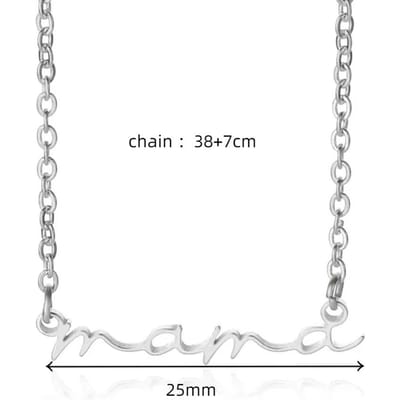 Mama Letters Hanger Ketting Voor Vrouwen Goudkleur Roestvrij Staal Sleutelbeenketting Choker Vrouwelijke Mode Sieraden Mama Cadeaus 45cm white