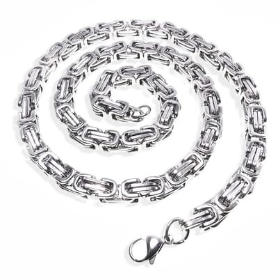 Dailygoods- Halsketting Roestvrij staal 6 mm breed - Heren - 50/55/60/65/70 cm - Klassiek - Duurzaam - Allergievrij - Ketting