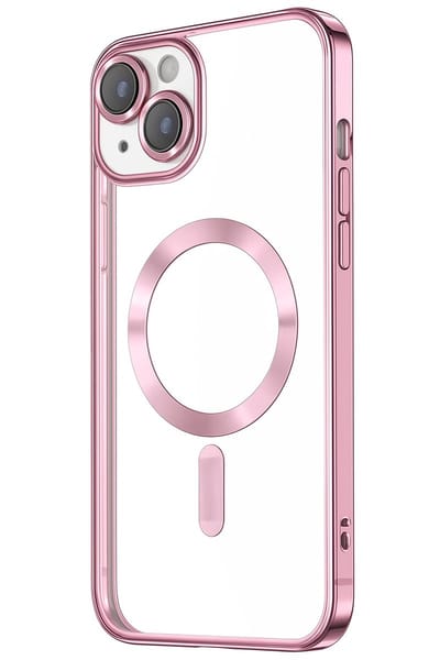 Hoesje Geschikt voor iPhone 11 en Geschikt voor Magsafe - Telefoonhoesje Roze en Transparant