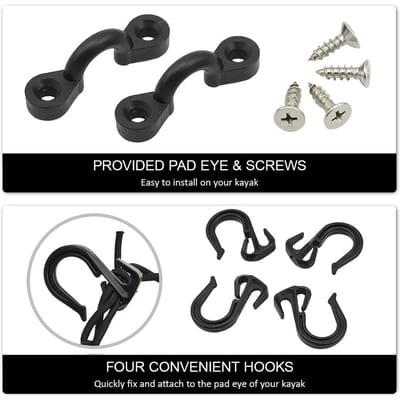 Filet de chargement de pont de Kayak avec crochets, filet élastique pour canoë, bateau marin, accessoires de Kayak black
