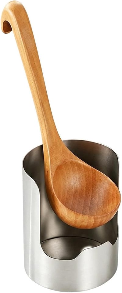 Lepelhouder Dekselhouder - Keukengerei Organizer - Koken en Opruimen - Verticale Opslag - 10x12.5cm - Zilver