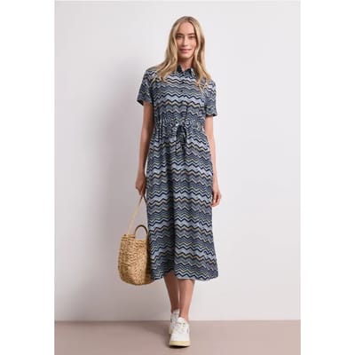 Midi-jurk met zigzagpatroon