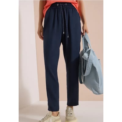 Mid Waist Slim Leg broek in Loose Fit