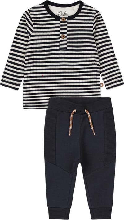 Dirkje baby jongens setje Shirt streep en Broek Navy maat 56