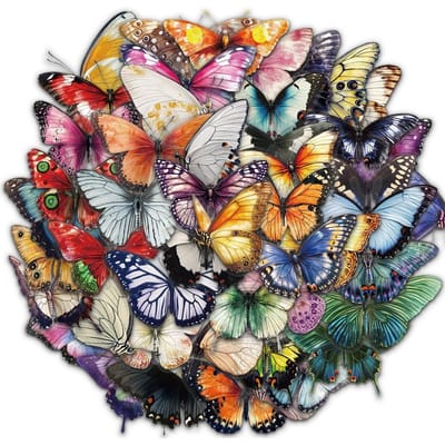 50PCS Autocollants Graffiti Papillons Colorés Scrapbooking Collage Décorer Cadre Guitare Mur DIY Autocollants Imperméables