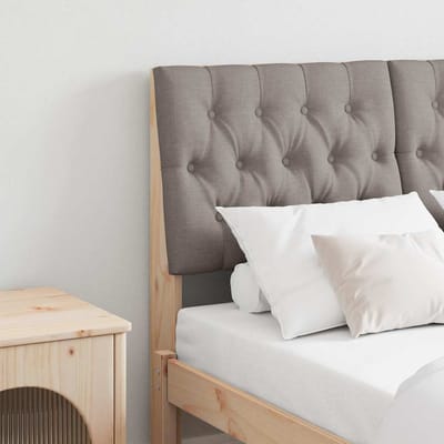 vidaXL - Gestoffeerd - hoofdbord - Taupe - 120 - cm - Massief - grenenhout