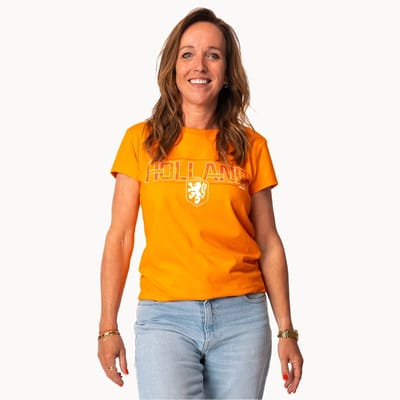 Nederlands Elftal T-Shirt Dames - Maat XL - KNVB Fan Shirt - Katoen