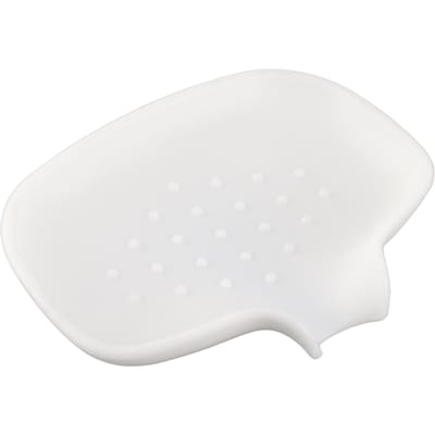 Porte-savon en silicone avec plateau égouttoir Maison Salle de bain Égouttoir à savon Évier Douche Égouttoir à savon blanc