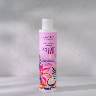 Jean & Len Repair Shampoo met Kokosolie & Macadamia 300 ml - vegan, dierproefvrij, zonder siliconen, zonder parabenen, voor droog beschadigd haar