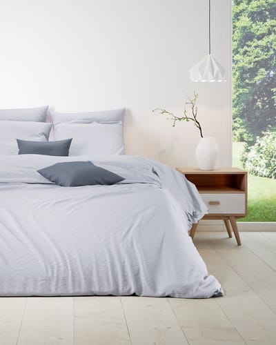 Mistral Home - DEKBEDOVERTREK - katoen renforcé - 140 x 200 cm + 65 x 65 cm - eenpersoons - patroon - Écru