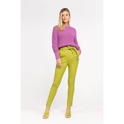 Ibana Paula Stretch Leather Sweet Apple Green Maat: 34 | Leren broeken Outlet | Dames | Geel