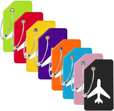 Travelhawk Kofferlabels - Siliconen Bagagelabel - Reisaccessoire - Bagagelabels Voor Koffers - Naamlabel - 8 Stuks - Meerdere Kleuren