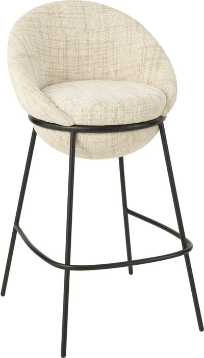 J-Line barstoel - ijzer - beige/zwart