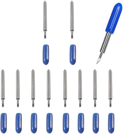 Dailygoody - Blade Vinyl Cutter - Snijbladen Vervanging - 60 Graden - Blauw - Geschikt voor Plotters - 10 Stuks