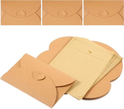Mini Envelopes 20 Stuks met Lege Papieren Kaarten, Kraft Papieren Enveloppen voor Cadeaukaarten, Bedankkaarten en DIY Projecten
