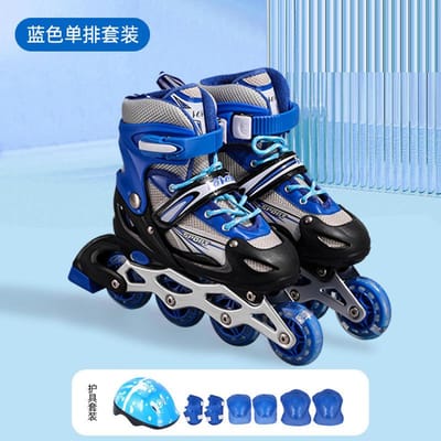 Professionele kinderskeelerset, beginnersheren- en damesskates, volwassen skates met enkele flits M size 35-38