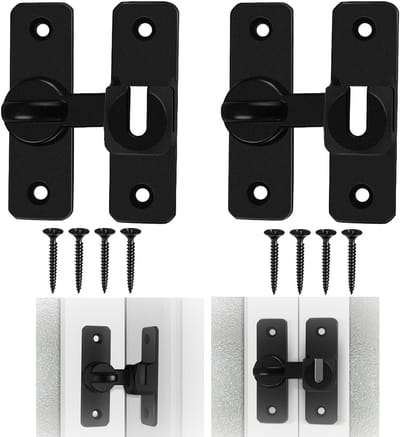 Dailygoods- Schuifdeurslot 2-delige set - Deurgrendel met slotgatschroef - Vergrendelslot - Tuindeurslot - Zinklegering - Roestvrije bescherming - Deurslot