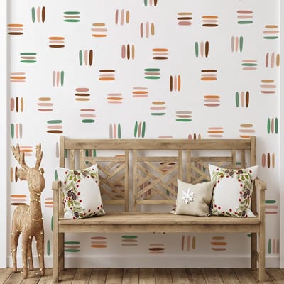 Dailygoody - Boho Line Muurstickers - Moderne Abstracte Muurkunst - Kleurige Geometrische Stickers - Geschikt voor Woonkamer Slaapkamer Kantoor...