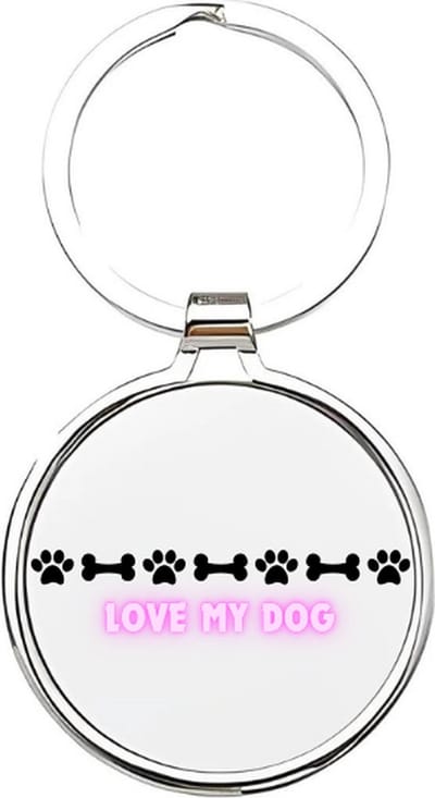 Akyol - Honden Sleutelhanger - honden - honden liefhebbers - Dieren liefhebbers - puppy - huisdieren sleutelhanger - Hondenpoot - Love my dog - 4 x 7,5 CM