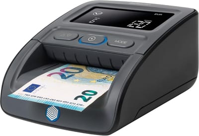 Automatische Valuta Detector - Geldchecker Biljetten - Vals Geld Controleren - Zeven Punten Detectie - 15.6 x 7.6 cm - Zwart