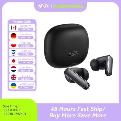 QCY HT21 Draadloze Oordopjes Melobuds N65 -60dB AI Adaptieve ANC Oordopjes Bluetooth 6.0 LDAC Hi-Res Audio 8 Microfoons 50 uur Batterijduur Headset