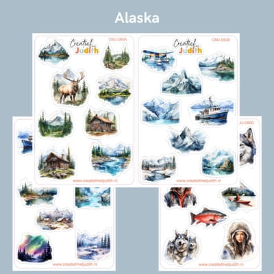 Bullet Journal Stickers - Planner Agenda Stickers - Alaska stickers - 4 stickervellen - winter - Scrapbook stickers - Deco stickers - ice stickers - volwassenen en kinderen