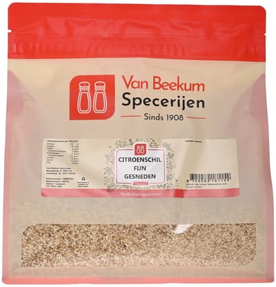 Van Beekum Specerijen - Citroenschil Fijn Gesneden - 1 KG (hersluitbare stazak)