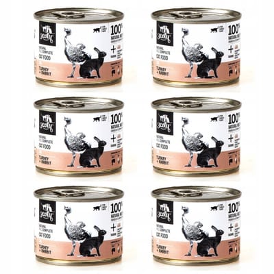 3Coty Serie - Vochtige Kattenvoeding - Kalkoen & Konijn - 6 x 180g