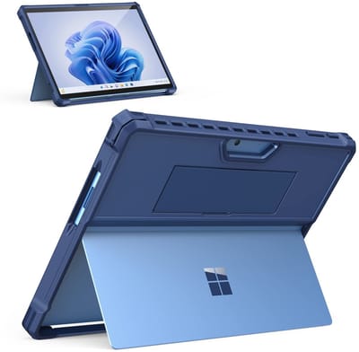 ONF3 - Robuuste Hoes - Bescherming voor Microsoft Surface Pro - Ergonomisch Handvat - Blauw - Geschikt voor Type Cover Keyboard - Duurzaam en Pr...