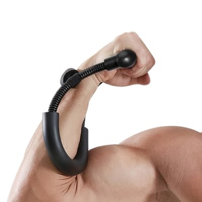 Zwart handtrainer grip trainer onderarm trainer pols trainer fitness hand kracht trainer met veer weerstand en ergonomische handgreep voor heren en dames voor hand training grip kracht en onderarm oefeningen