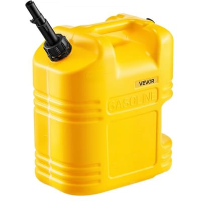 VEVOR Brandstofjerrycan, 19 l, benzinetank met schenktuit en transparante schaalverdeling, max. debiet 15 l/min, vloeistofcontainer voor de meeste auto's, motoren, SUV's, ATV's en UTV's, geel, 1 st.
