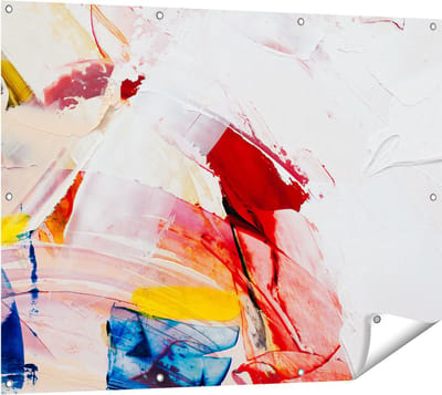 Gards Tuinposter Abstracte Kunst van Verf Kleuren - 120x90 cm - Tuindoek - Tuindecoratie - Wanddecoratie buiten - Tuinschilderij