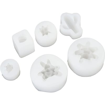 6 stuks 3D Plant Vorm Siliconen Hittebestendig Multifunctionele Plant Vorm Set voor Kaars Klei white
