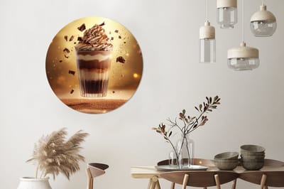 WallCircle - Wandcirkel - Muurcirkel - Dessert - Chocolade - Zoet - Eten - Aluminium - Dibond - 90x90 cm - Binnen en Buiten